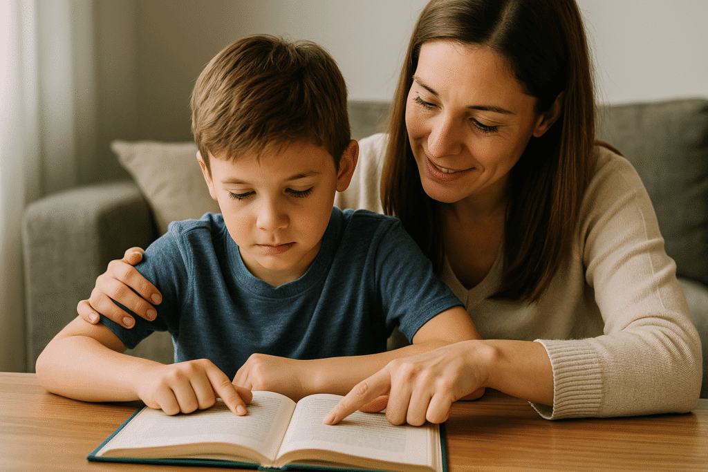 padres apoyando la lectura comprensiva en casa
