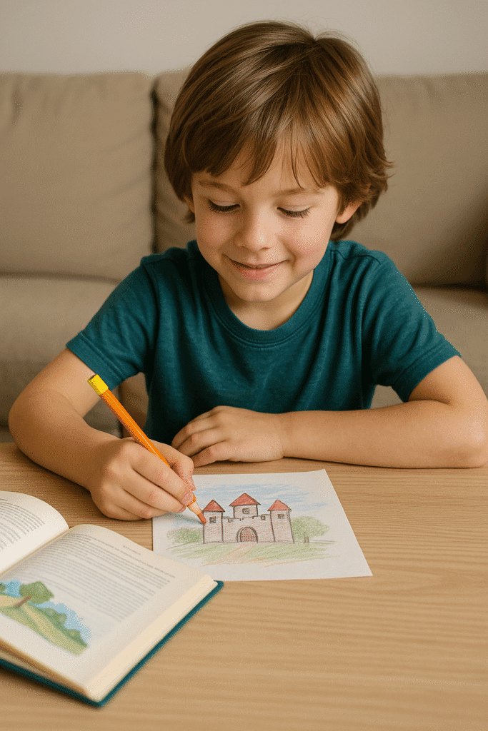 ilustración infantil basada en lectura comprensiva
